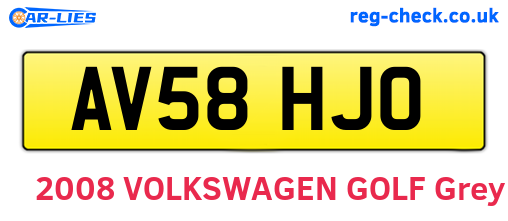 AV58HJO are the vehicle registration plates.
