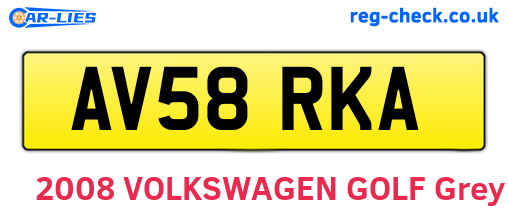 AV58RKA are the vehicle registration plates.