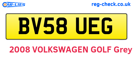 BV58UEG are the vehicle registration plates.