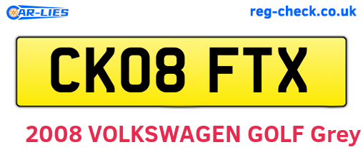 CK08FTX are the vehicle registration plates.