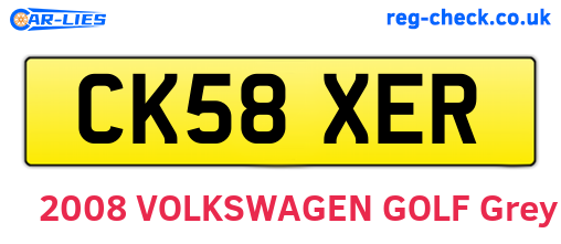 CK58XER are the vehicle registration plates.