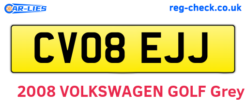 CV08EJJ are the vehicle registration plates.