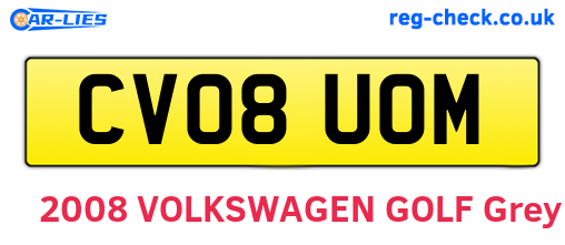 CV08UOM are the vehicle registration plates.