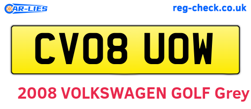 CV08UOW are the vehicle registration plates.