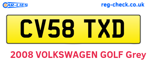 CV58TXD are the vehicle registration plates.