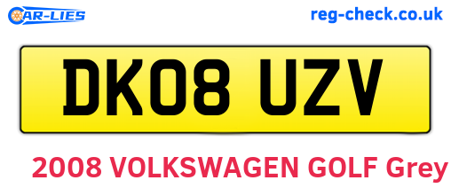 DK08UZV are the vehicle registration plates.