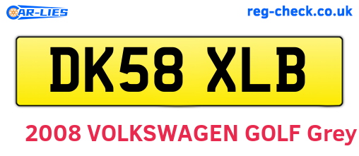 DK58XLB are the vehicle registration plates.
