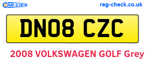DN08CZC are the vehicle registration plates.