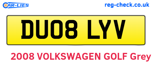 DU08LYV are the vehicle registration plates.
