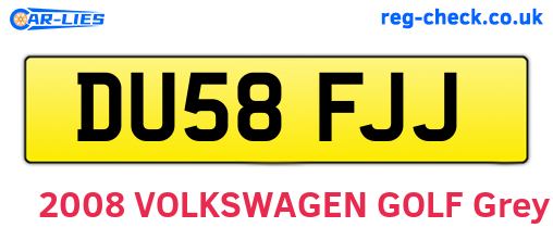 DU58FJJ are the vehicle registration plates.