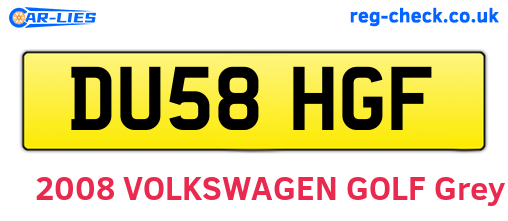 DU58HGF are the vehicle registration plates.