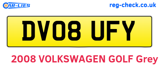DV08UFY are the vehicle registration plates.