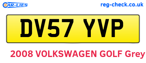 DV57YVP are the vehicle registration plates.