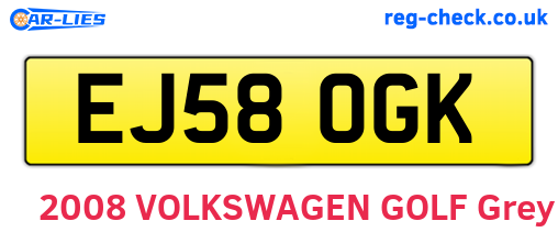 EJ58OGK are the vehicle registration plates.