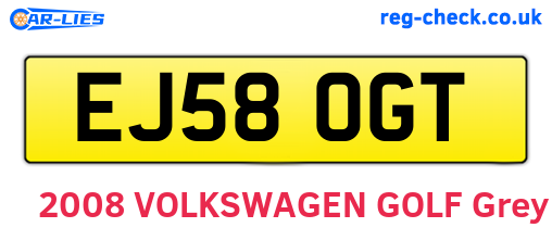 EJ58OGT are the vehicle registration plates.