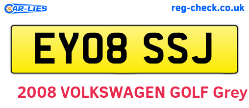 EY08SSJ are the vehicle registration plates.