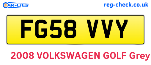 FG58VVY are the vehicle registration plates.
