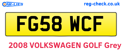 FG58WCF are the vehicle registration plates.