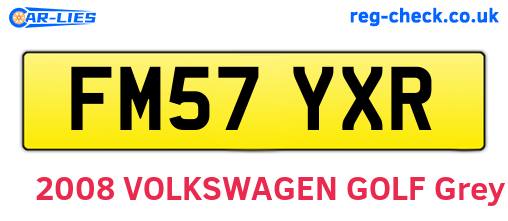 FM57YXR are the vehicle registration plates.