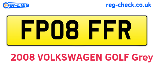 FP08FFR are the vehicle registration plates.