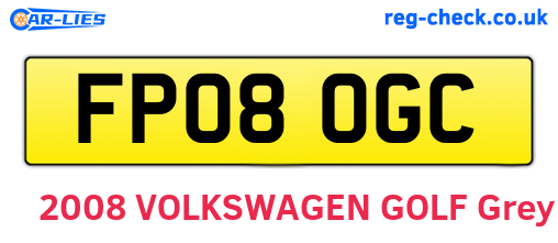FP08OGC are the vehicle registration plates.