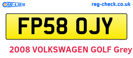 FP58OJY are the vehicle registration plates.