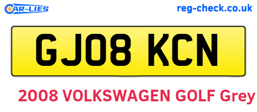 GJ08KCN are the vehicle registration plates.