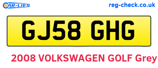 GJ58GHG are the vehicle registration plates.