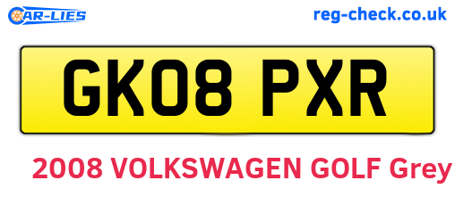 GK08PXR are the vehicle registration plates.