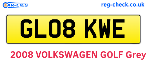 GL08KWE are the vehicle registration plates.