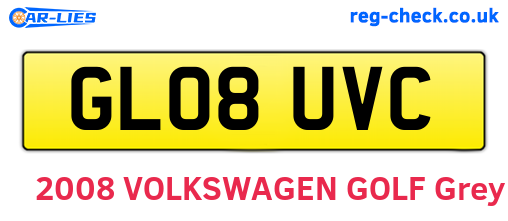 GL08UVC are the vehicle registration plates.