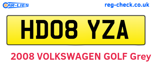 HD08YZA are the vehicle registration plates.