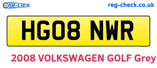 HG08NWR are the vehicle registration plates.