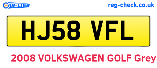HJ58VFL are the vehicle registration plates.