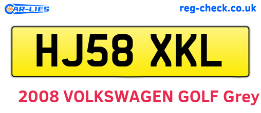 HJ58XKL are the vehicle registration plates.