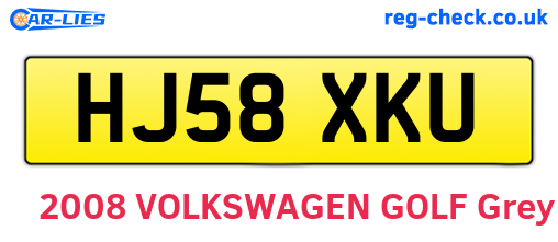 HJ58XKU are the vehicle registration plates.