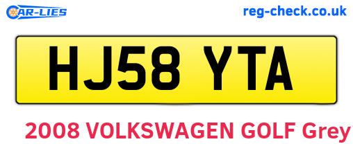 HJ58YTA are the vehicle registration plates.