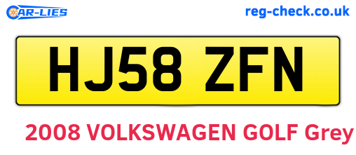 HJ58ZFN are the vehicle registration plates.