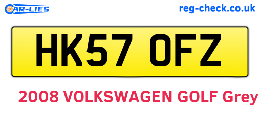 HK57OFZ are the vehicle registration plates.
