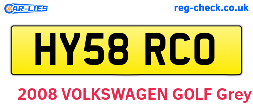HY58RCO are the vehicle registration plates.