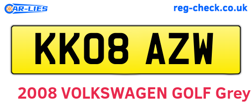 KK08AZW are the vehicle registration plates.