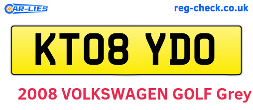 KT08YDO are the vehicle registration plates.