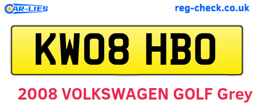 KW08HBO are the vehicle registration plates.
