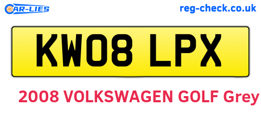 KW08LPX are the vehicle registration plates.