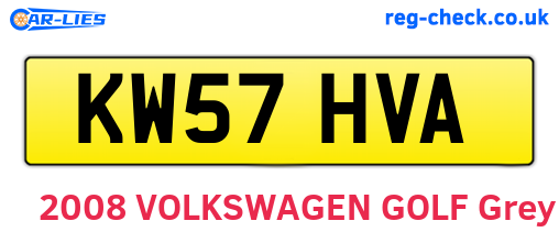 KW57HVA are the vehicle registration plates.
