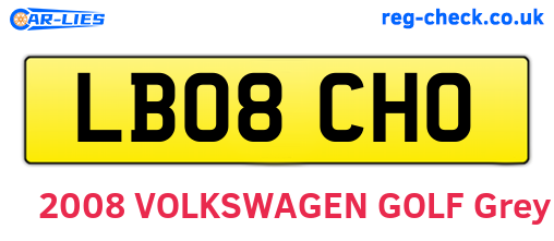 LB08CHO are the vehicle registration plates.