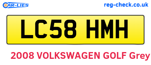 LC58HMH are the vehicle registration plates.