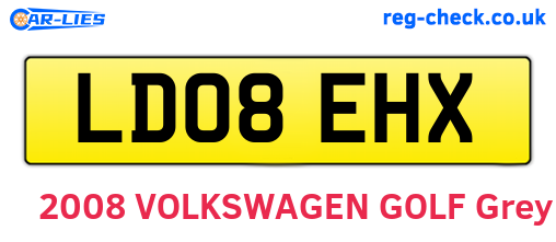 LD08EHX are the vehicle registration plates.