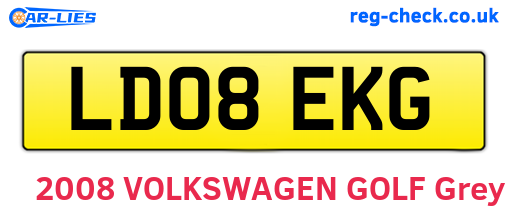 LD08EKG are the vehicle registration plates.