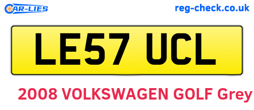 LE57UCL are the vehicle registration plates.